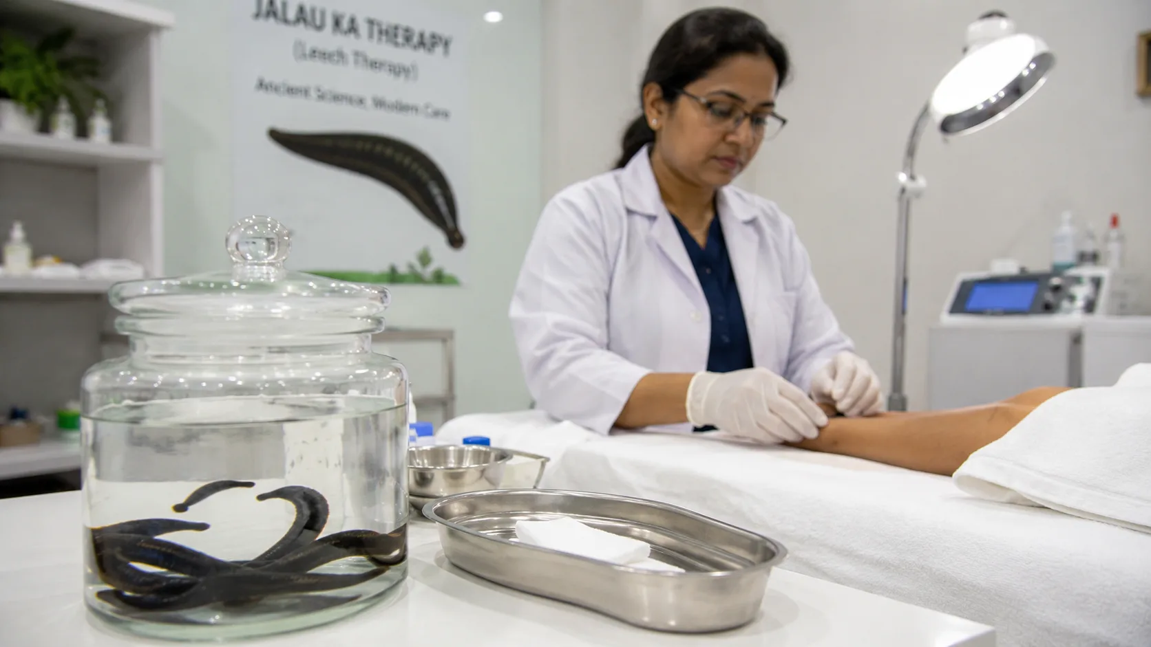 Rakthamokshana bloodletting leech therapy Ayurvedic detox treatment at Seth Arana Ayurveda